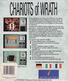 Box back cover for Chariots Of Wrath on the Atari ST.